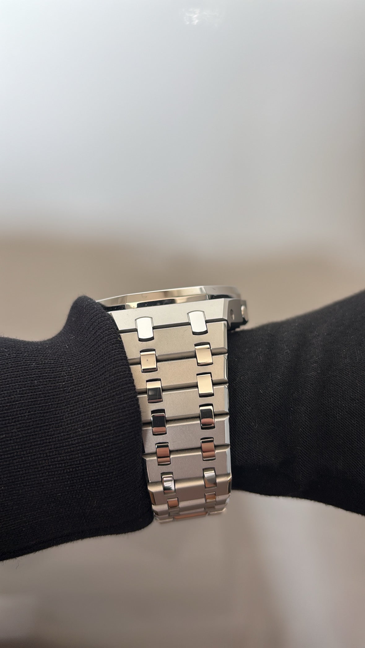 Custom GA-2100 Silver Full Metal Strap
