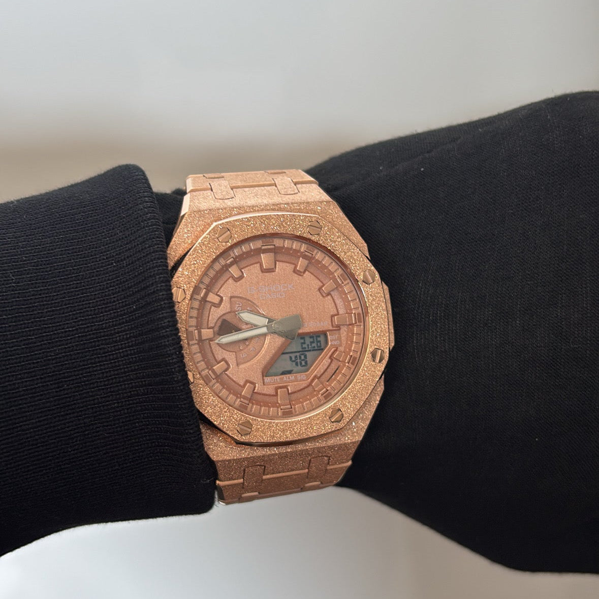 Custom GA-2100 Full Metal Strap Rose Gold